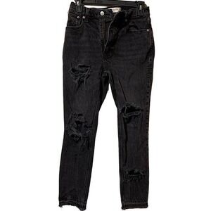 Abercrombie & Fitch‎ The Skinny High Rise Black Distressed Jeans Size 26